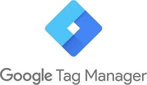 Google Tag Manager logo with blue icon and text